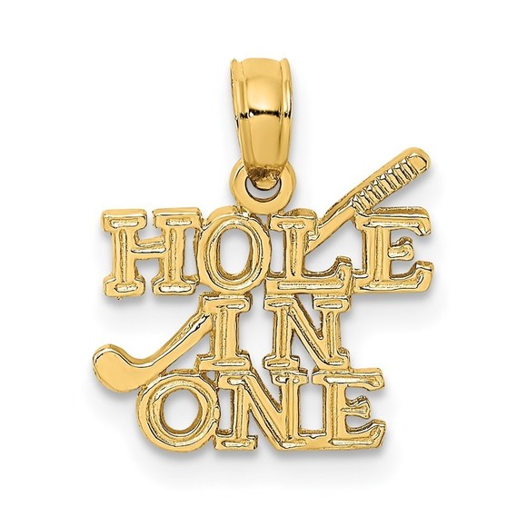 14K HOLE IN ONE w/Golf Club Charm